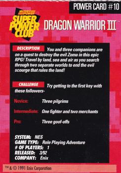 1992-95 Nintendo Power Super Power Club #10 Dragon Warrior III Back