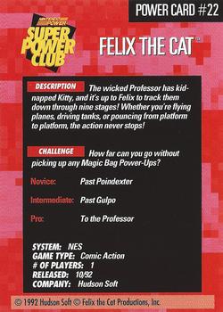 1992-95 Nintendo Power Super Power Club #22 Felix the Cat Back