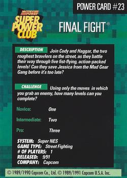 1992-95 Nintendo Power Super Power Club #23 Final Fight Back