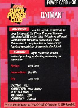 1992-95 Nintendo Power Super Power Club #38 Batman Back