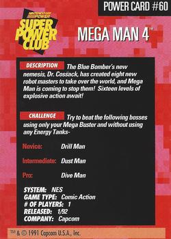 1992-95 Nintendo Power Super Power Club #60 Mega Man 4 Back