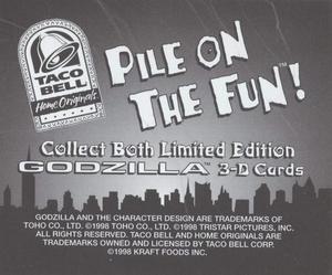 1998 Taco Bell Godzilla 3-D #NNO Skeleton Back