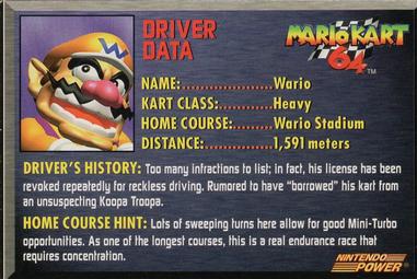 1994-97 Nintendo Power Magazine Inserts #NNO Mario Kart 64 - Wario Back