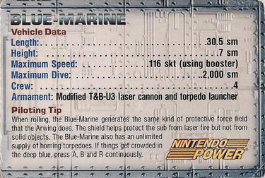 1994-97 Nintendo Power Magazine Inserts #NNO Star Fox 64 - Blue Marine Back