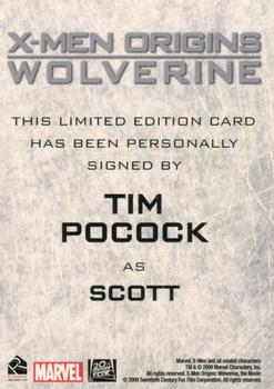 2009 Rittenhouse X-Men Origins: Wolverine - Autograph #NNO Tim Pocock Back