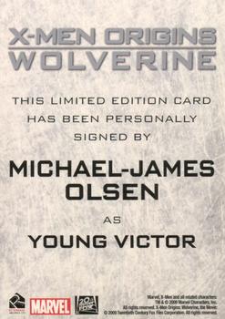 2009 Rittenhouse X-Men Origins: Wolverine - Autograph #NNO Michael-James Olsen Back