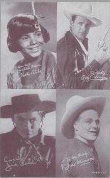1950 Exhibit Pacific Ocean Park Arcade 1 Cent All-Star Cowboys Postcards #NNO Bobbie Blake / Ray Corrigan / Jack Bentel / Fred Morrison Front