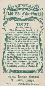 1924 Imperial Tobacco Co. of Canada (ITC) Fishes of the World (C12) #NNO Trout Back