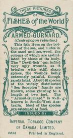 1924 Imperial Tobacco Co. of Canada (ITC) Fishes of the World (C12) #NNO Armed Gurnard Back