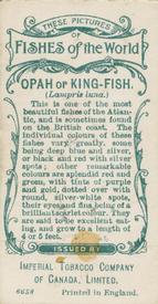 1924 Imperial Tobacco Co of Canada (ITC) Fishes of the World (C12) #NNO Opah or King-fish Back