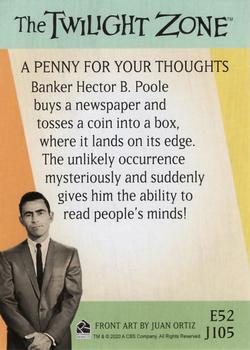 2020 Rittenhouse Twilight Zone Archives #J105 A Penny For Your Thoughts Back