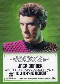 2020 Rittenhouse Star Trek The Original Series Archives & Inscriptions - Autographed Inscriptions #A13 Jack Donner Back
