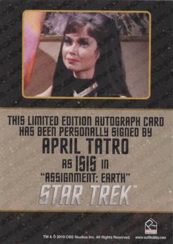 2020 Rittenhouse Star Trek The Original Series Archives & Inscriptions - Autographs (Black Border Design) #NNO April Tatro Back