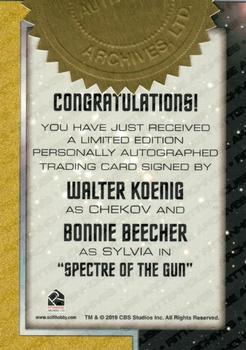 2020 Rittenhouse Star Trek The Original Series Archives & Inscriptions - Case Incentive Autographs #NNO Walter Koenig / Bonnie Beecher Back
