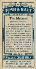 1914 Churchman's Fish & Bait (C11) #49 Mackerel Back