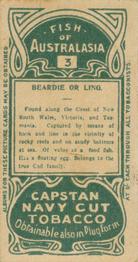 1912 Capstan Navy Cut Tobacco Fish of Australasia #3 Beardie or Ling Back