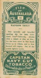 1912 Capstan Navy Cut Tobacco Fish of Australasia #11 Rainbow Trout Back