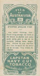 1912 Capstan Navy Cut Tobacco Fish of Australasia #25 Striped Angler Fish Back