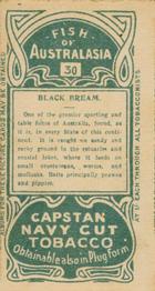 1912 Capstan Navy Cut Tobacco Fish of Australasia #30 Black Bream Back
