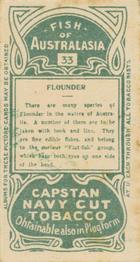1912 Capstan Navy Cut Tobacco Fish of Australasia #33 Flounder Back