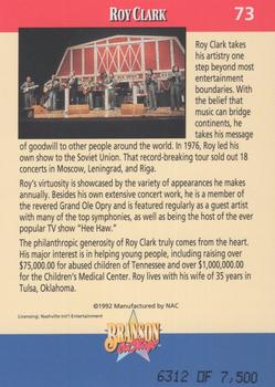 1992 NAC/Hit Cards International Branson On Stage - Gold Signature #73 Roy Clark Back