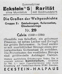 1934 Eckstein-Halpaus Die Grossen der Weltgeschichte (The Greats of World History) #29 Johannes Calvin Back