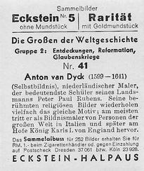 1934 Eckstein-Halpaus Die Grossen der Weltgeschichte (The Greats of World History) #41 Anton van Dyck Back