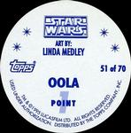 1995 Topps Star Wars Caps #51 Oola Back