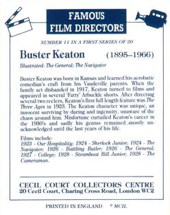 1992 Cecil Court Famous Film Directors #11 Buster Keaton Back