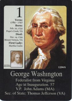 1999-00 Little Debbie C-SPAN American Presidents and First Ladies #1 George Washington Front