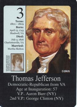 1999-00 Little Debbie C-SPAN American Presidents and First Ladies #3 Thomas Jefferson Front