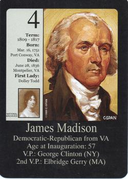 1999-00 Little Debbie C-SPAN American Presidents and First Ladies #4 James Madison Front