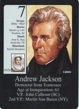 1999-00 Little Debbie C-SPAN American Presidents and First Ladies #7 Andrew Jackson Front