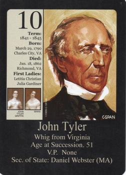 1999-00 Little Debbie C-SPAN American Presidents and First Ladies #10 John Tyler Front