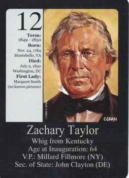 1999-00 Little Debbie C-SPAN American Presidents and First Ladies #12 Zachary Taylor Front