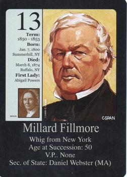 1999-00 Little Debbie C-SPAN American Presidents and First Ladies #13 Millard Fillmore Front