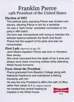 1999-00 Little Debbie C-SPAN American Presidents and First Ladies #14 Franklin Pierce Back