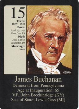 1999-00 Little Debbie C-SPAN American Presidents and First Ladies #15 James Buchanan Front