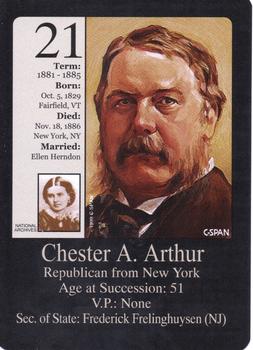 1999-00 Little Debbie C-SPAN American Presidents and First Ladies #21 Chester A. Arthur Front