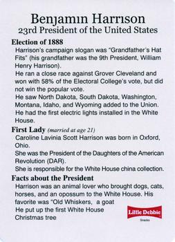 1999-00 Little Debbie C-SPAN American Presidents and First Ladies #23 Benjamin Harrison Back