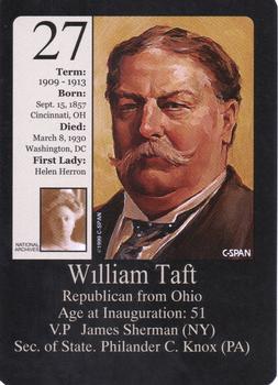 1999-00 Little Debbie C-SPAN American Presidents and First Ladies #27 William Howard Taft Front