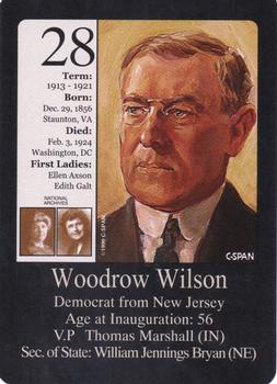 1999-00 Little Debbie C-SPAN American Presidents and First Ladies #28 Woodrow Wilson Front