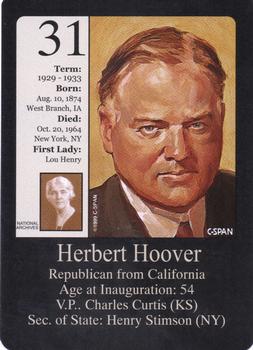 1999-00 Little Debbie C-SPAN American Presidents and First Ladies #31 Herbert Hoover Front