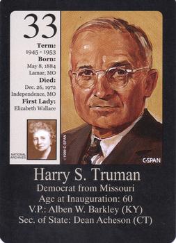1999-00 Little Debbie C-SPAN American Presidents and First Ladies #33 Harry S. Truman Front
