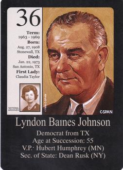 1999-00 Little Debbie C-SPAN American Presidents and First Ladies #36 Lyndon Baines Johnson Front