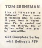 1948 Kellogg's PEP #NNO Tom Breneman Back