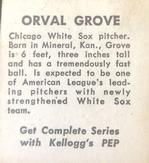 1948 Kellogg's PEP #NNO Orval Grove Back