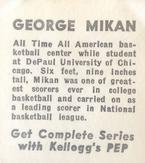 1948 Kellogg's PEP #NNO George Mikan Back