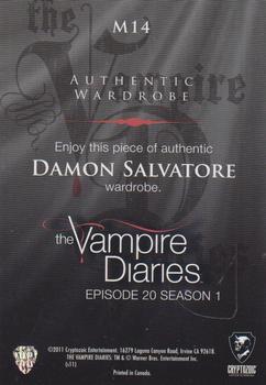 2011 Cryptozoic The Vampire Diaries Season 1 - Wardrobe #M14 Damon Salvatore Back