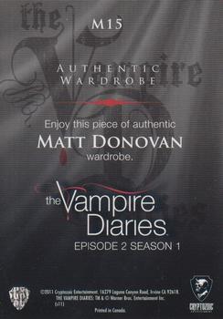 2011 Cryptozoic The Vampire Diaries Season 1 - Wardrobe #M15 Matt Donovan Back